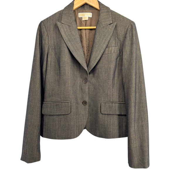Michael Kors Jackets & Blazers - MICHAEL KORS Women Cropped Blazer Size 8 Brown 2-Button Professional Jacket